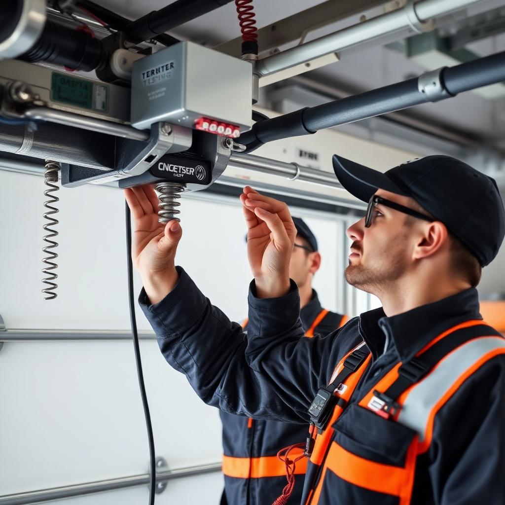 Professional garage door technician performing quality service in Lucama NC